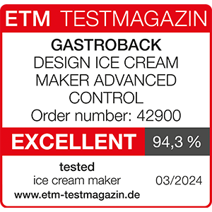 GASTROBACK® Ice Creme Maker - 42900 - Design Ice Creme Maker Advanced Control - ETM Testmagazin 03/2024