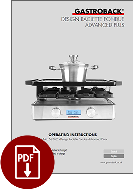 62562 - Design Raclette Fondue Advanced Plus - Operating_Instructions