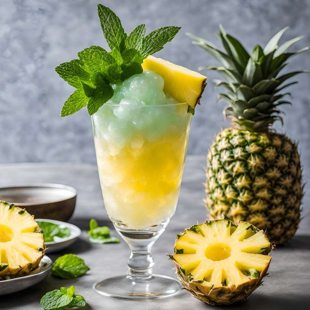 Ananas-Minze Shaved-Ice mit Tequila  | Shaved Ice, Slush Eis & Granita Rezepte