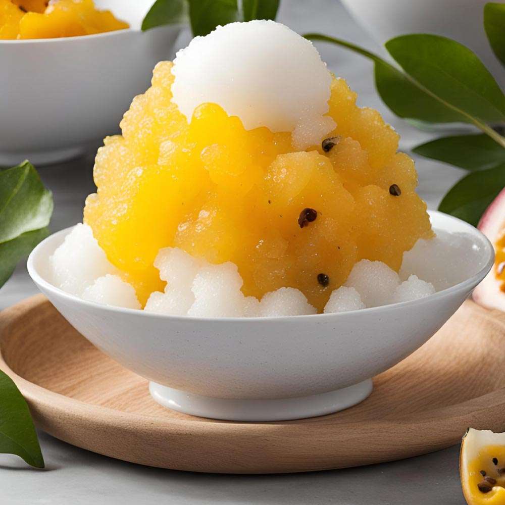 Passionsfrucht-Ingwer-Shaved-Ice