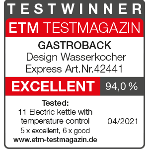 TEST WINNER Water Kettle - GASTROBACK® Design Water Kettle Express - 42441 - ETM 2021