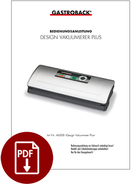 Plus | GASTROBACK® Design Vacuum Sealer