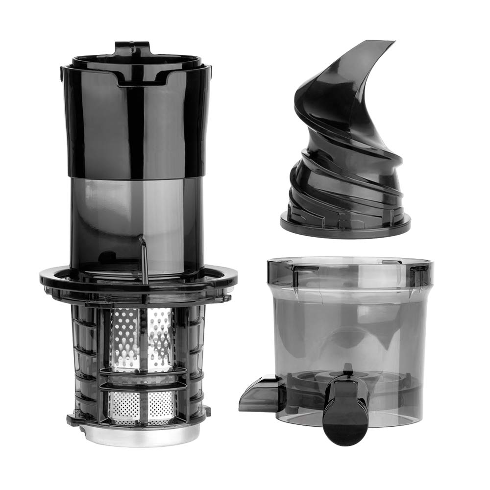 Gastroback Entsafter Slow Juicer Vita Fresh 40146 Kaltentsafter | Extra Großer Einfüllschacht, Einfüllabdeckung, leichte Reinigung dank weniger Teile, spülmaschinengeeignet, 200 Watt, 50 U /Min, für Obst Gemüse Kräuter Beeren Gräser, dunkel getönter Einfüllschacht und Saftschale für zusätzlichen Vitaminschutz, BPA frei, robuste Pressschnecke mit Edelstahlkern, Rücklauf, Überhitzungsschutz, sehr leise, Kompakte Größe 17,8 x 15,2 x 45 cm, 0,8 L Saftbehälter, 2,7Kg